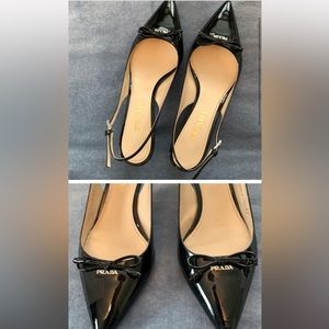 ISO black Prada slingback kitten heel